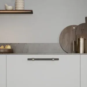 FURNIPART RUČICA BOND L-320 DARK BROWN/BRUSHED BRASS